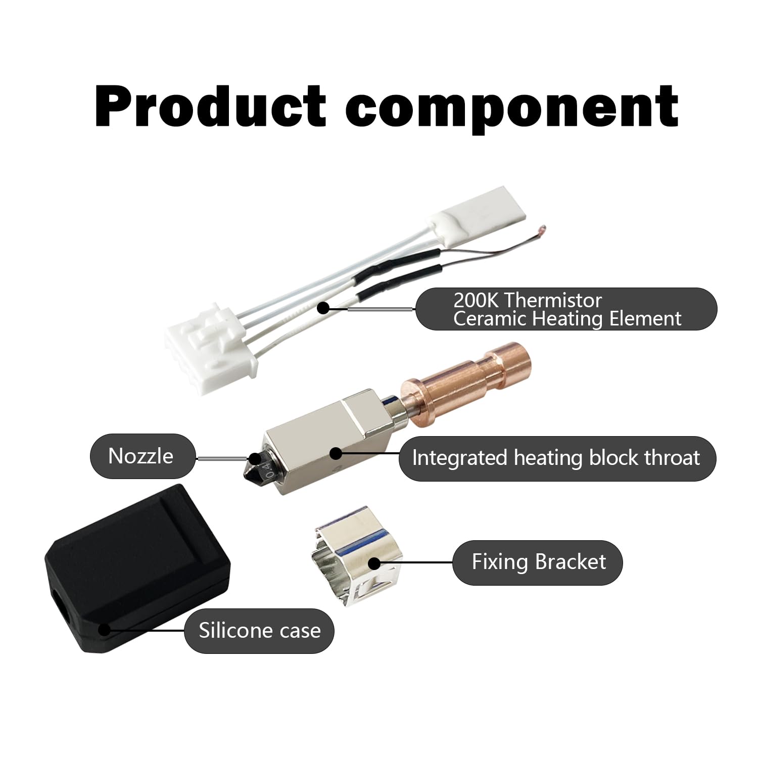 0.4MM Ceramic Hotend for Kobra S1 Combo Stainless Steel Hardened Nozzle for Anycubic S1 (3 Pack) - Innocube3d