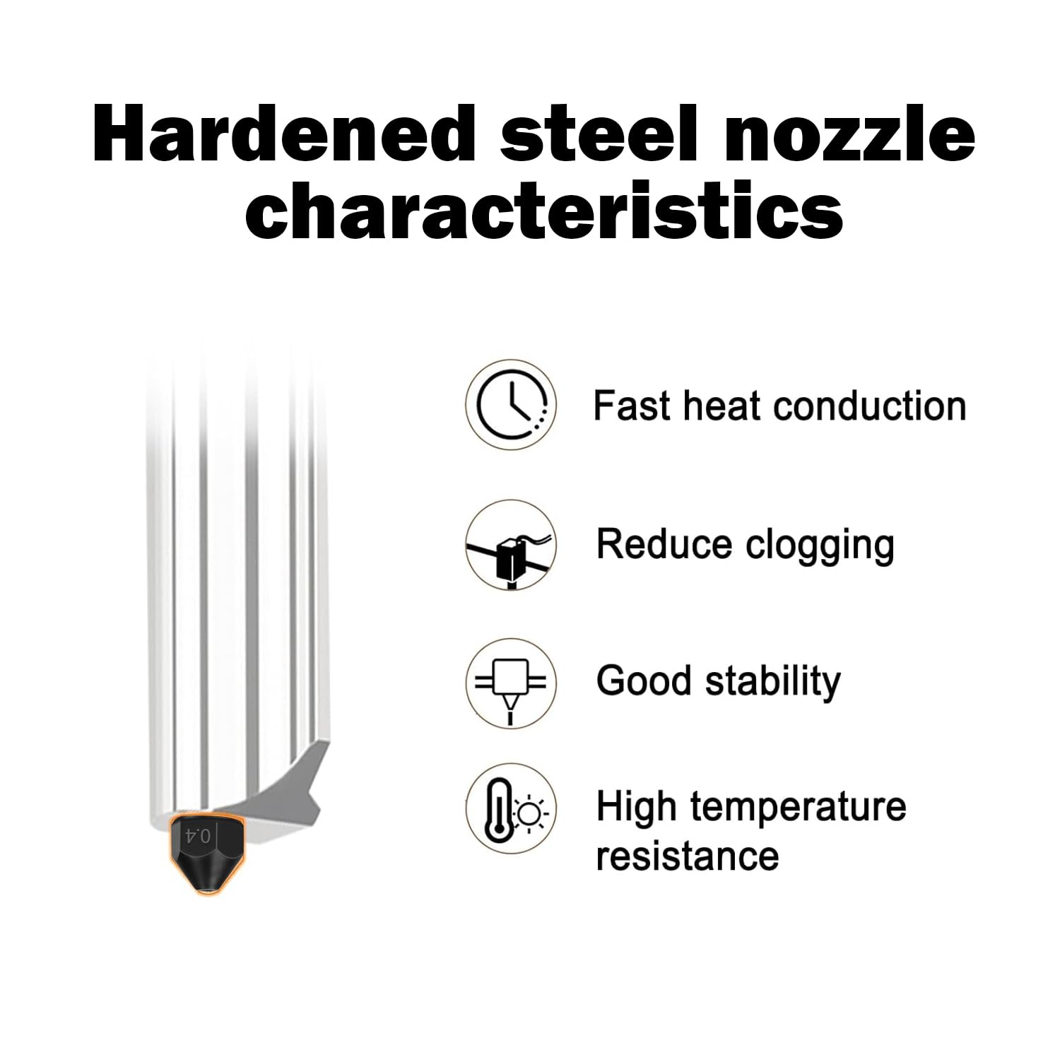 High Flow 0.4mm Hardened Steel Nozzle Hotend Kit for Bambu Lab H2D A1 A1 Mini - Innocube3d