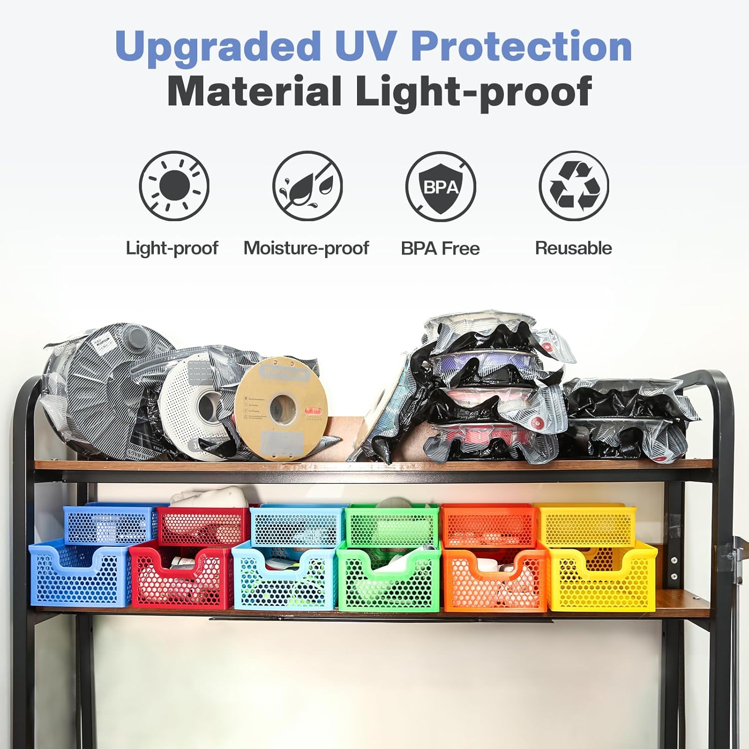 30pcs Filament Storage Bags Light - Proof Vacuum Storage Kit with USB Pump, 3D Printer Filament Vacuum Sealed Bags for Keeping Dry, Plus Size 32X34cm - Innocube3d