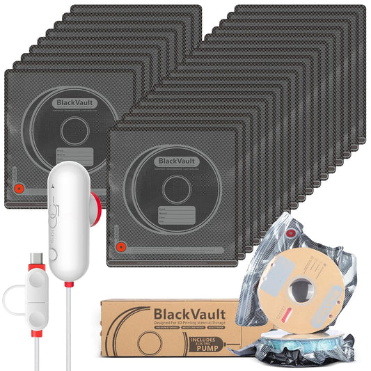 30pcs Filament Storage Bags Light - Proof Vacuum Storage Kit with USB Pump, 3D Printer Filament Vacuum Sealed Bags for Keeping Dry, Plus Size 32X34cm - Innocube3d