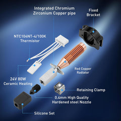 Adventurer 5M Upgrade 0.4MM Ceramic Nozzle Hotend Kit Quick - Detachable Hot End - Innocube3d