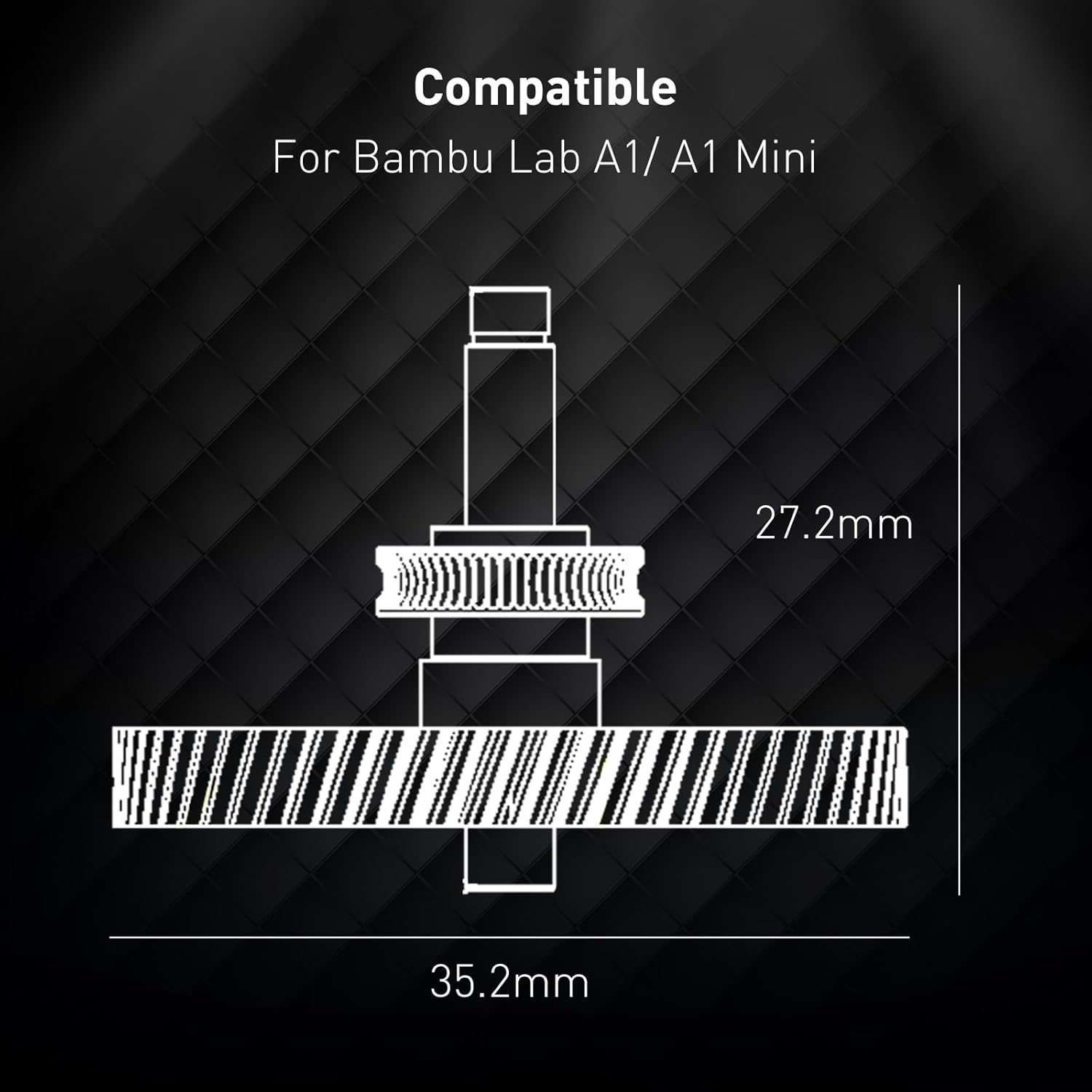 Bambu Lab A1 Mini Extruder Gear, with Aluminum Alloy Handle,A1 Mini xirbbo Extruder Gear Assembly CNC POM Nano Coated Hardened Steel for Bambu Lab A1 Mini Extrusion Head Gear 3D Printer Accessory - Innocube3d