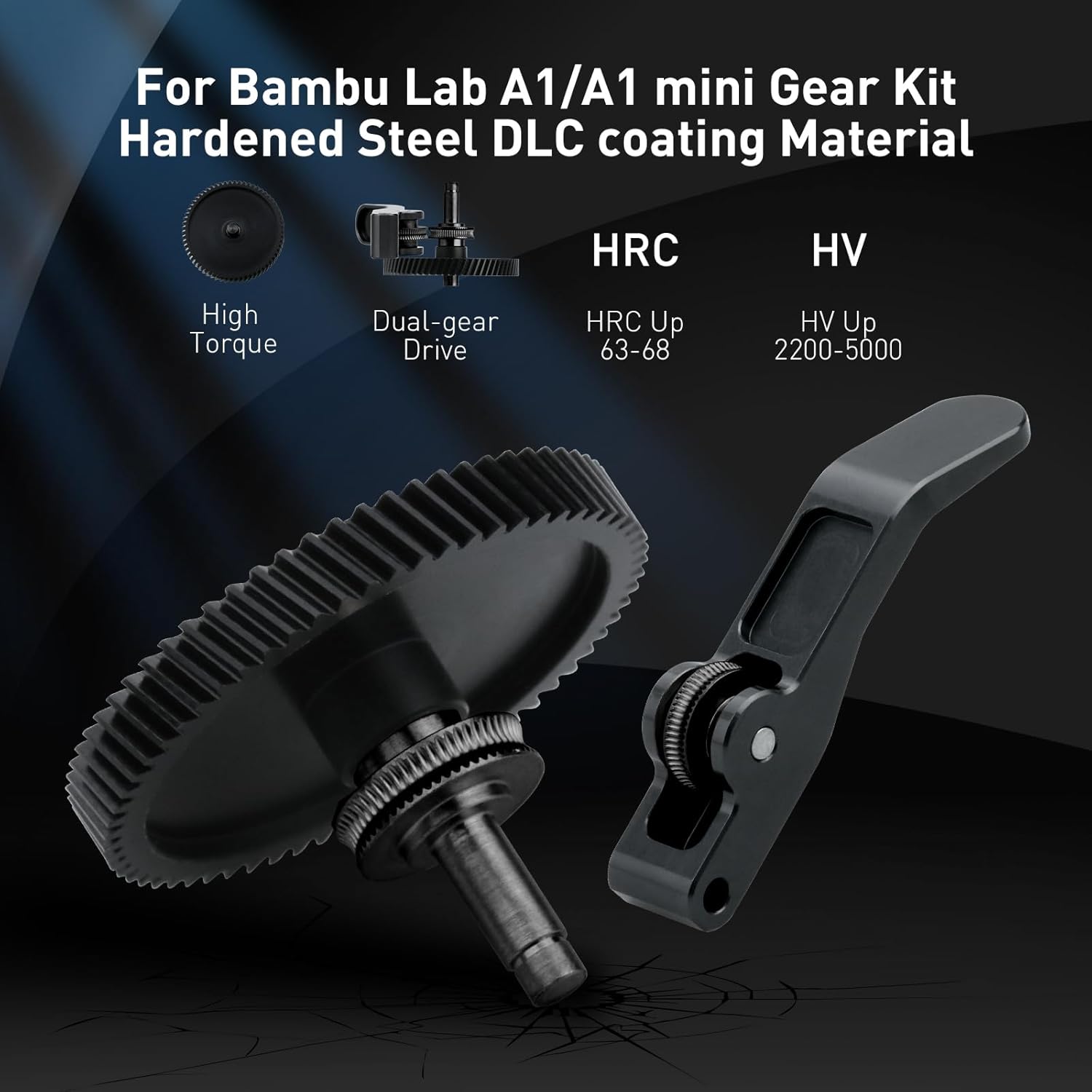 Bambu Lab A1 Mini Extruder Gear, with Aluminum Alloy Handle,A1 Mini xirbbo Extruder Gear Assembly CNC POM Nano Coated Hardened Steel for Bambu Lab A1 Mini Extrusion Head Gear 3D Printer Accessory - Innocube3d