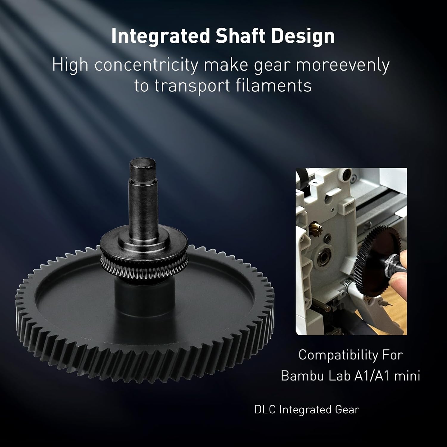 Bambu Lab A1 Mini Extruder Gear, with Aluminum Alloy Handle,A1 Mini xirbbo Extruder Gear Assembly CNC POM Nano Coated Hardened Steel for Bambu Lab A1 Mini Extrusion Head Gear 3D Printer Accessory - Innocube3d
