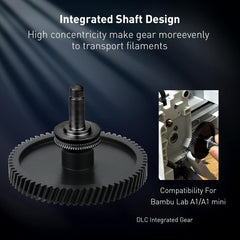 Bambu Lab A1 Mini Extruder Gear, with Aluminum Alloy Handle,A1 Mini xirbbo Extruder Gear Assembly CNC POM Nano Coated Hardened Steel for Bambu Lab A1 Mini Extrusion Head Gear 3D Printer Accessory - Innocube3d