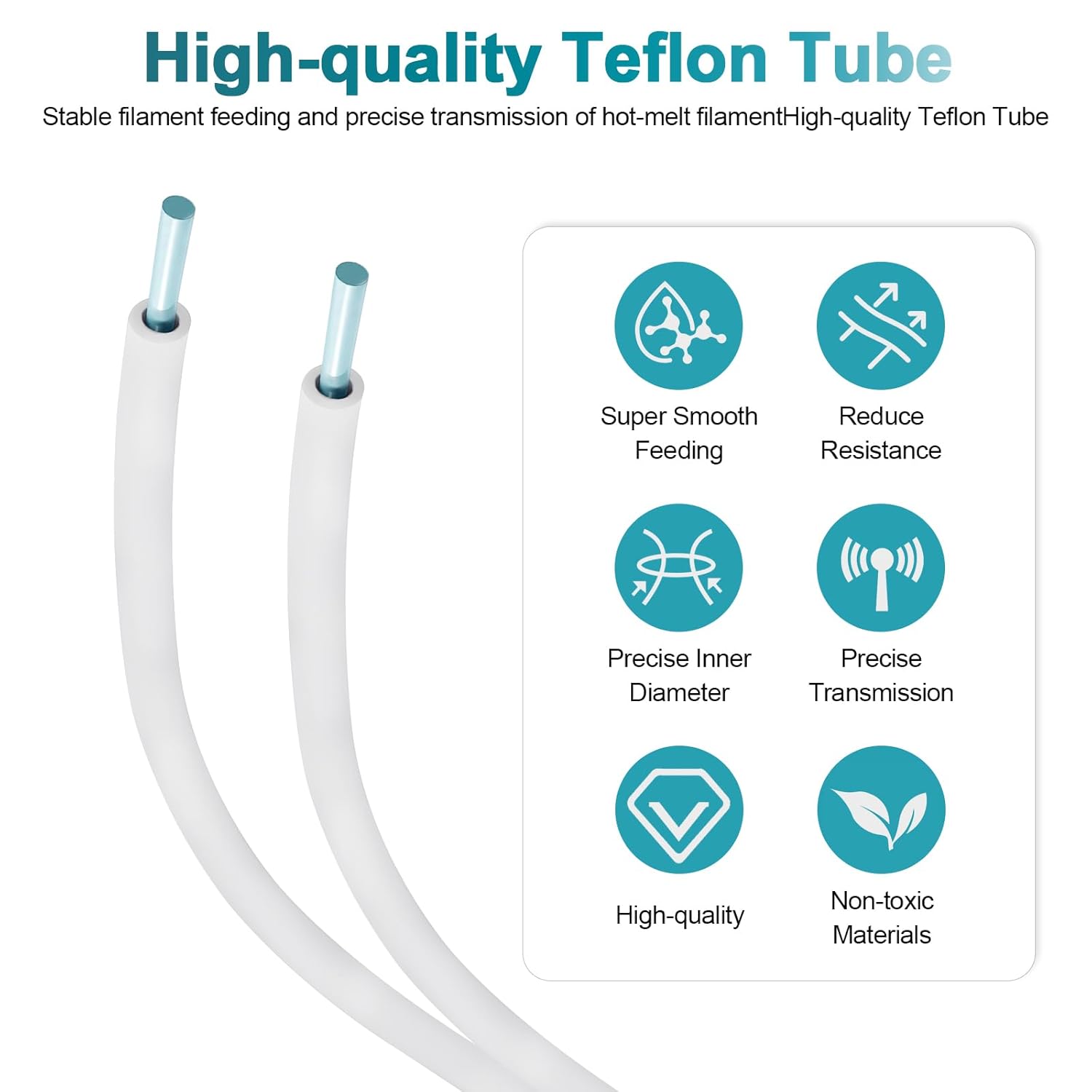 Compatible with Bambu Lab PTFE Tube 2.5mm ID×4mm OD, Length 5M/ 16.4ft, for Bambu lab AMS X1/ X1C/ P1P/ P1S/ A1/ A1 Mini, Prusa MMU3/ Direct Drive Extruder (Cream Color), with Tubing Cutter - Innocube3d