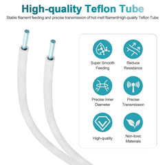Compatible with Bambu Lab PTFE Tube 2.5mm ID×4mm OD, Length 5M/ 16.4ft, for Bambu lab AMS X1/ X1C/ P1P/ P1S/ A1/ A1 Mini, Prusa MMU3/ Direct Drive Extruder (Cream Color), with Tubing Cutter - Innocube3d