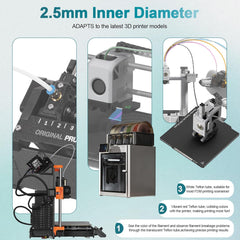 Compatible with Bambu Lab PTFE Tube 2.5mm ID×4mm OD, Length 5M/ 16.4ft, for Bambu lab AMS X1/ X1C/ P1P/ P1S/ A1/ A1 Mini, Prusa MMU3/ Direct Drive Extruder (Cream Color), with Tubing Cutter - Innocube3d