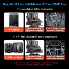 Creality K1/K1 Max/K1C Upgrade Ceramic Heating Block Hotend Kit, Unicorn Quick Swap Nozzle Kit, High Temperature Resistant, All - Metal Integrated Design Kit for K1 Series 3D Printers - Innocube3d
