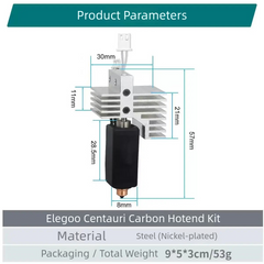 0.4MM Ceramic Hotend for Centauri Carbon  Extruder  Hardened Steel Brass Nozzle for Elegoo Centauri