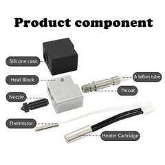 Anycubic Kobra S1 Hardened Nozzle Hotend for Kobra S1 Combo 0.4MM Stainless Steel Print Head Extruder Kit Hot End Heater Block Heating Rod with Extra 2 Pack Silicone Cover for Anycubic Kobra S1/ACE Pro