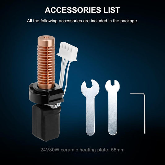Adventurer 5M  Upgrade 0.4MM Ceramic Nozzle Hotend Kit  Quick-Detachable Hot End for Adventurer 5M Pro Hardened Nozzle High Speed Printing Print Head for Flashforge Printer Accessories