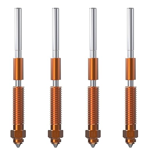 K1C Nozzles 0.4mm*2+ 0.6mm*1+0.8mm*1, Quick-Swap 3D Printer Nozzle Kit, Nozzles Copper Alloy and Hardened Steel Nozzle Suitable for K1C/Ender-3 V3/Ender-3 V3 Plus