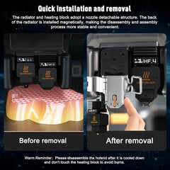 Upgrade Bambu Lab H2 / P2S Series High - Flow Hotend - 0.4mm Nano - Coated Hardened Steel Nozzle (65mm³/s+) - Innocube3d