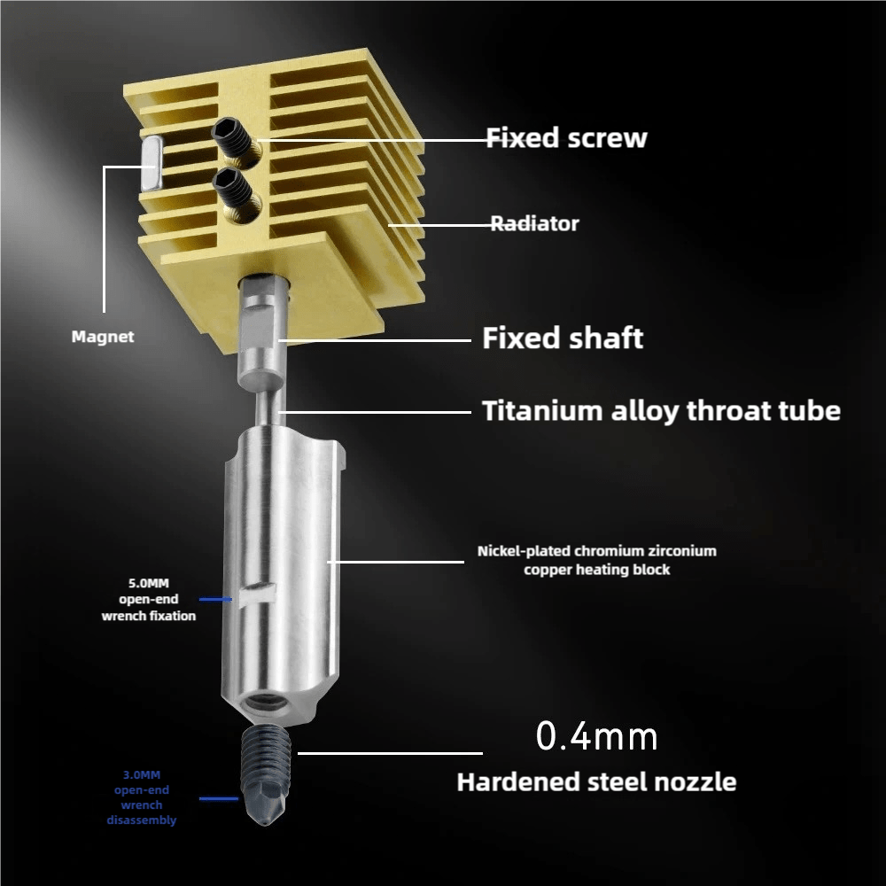 Bambu Lab A1 Mini/A1 Hotend Print Head Brass Hot End Kit Extruder Upgrade High - Temperature 0.4MM Hardened Steel Nozzle Replacement with 1PCS Silicone Cover Sock for Bambu Lab 3D Printer Accessories - Innocube3d