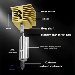 Bambu Lab A1 Mini/A1 Hotend Print Head Brass Hot End Kit Extruder Upgrade High - Temperature 0.4MM Hardened Steel Nozzle Replacement with 1PCS Silicone Cover Sock for Bambu Lab 3D Printer Accessories - Innocube3d